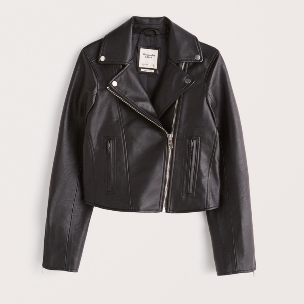 Cropped vegan leather jacket - Abercrombie & Fitch